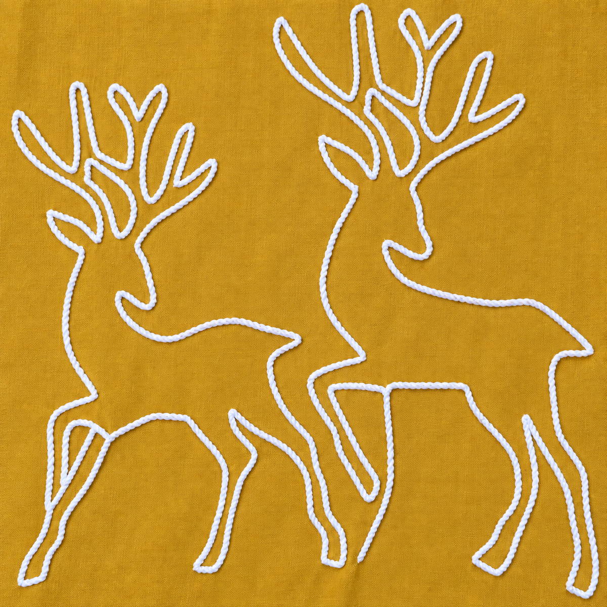 Mustard collared coordset with thread work with baloon style sleeves