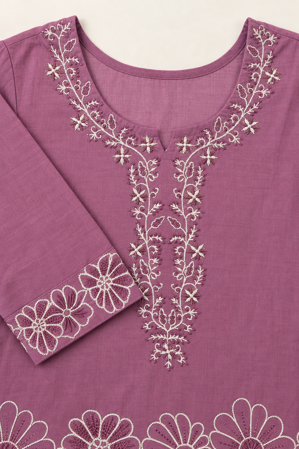 Mul cotton Purple kurta suit set