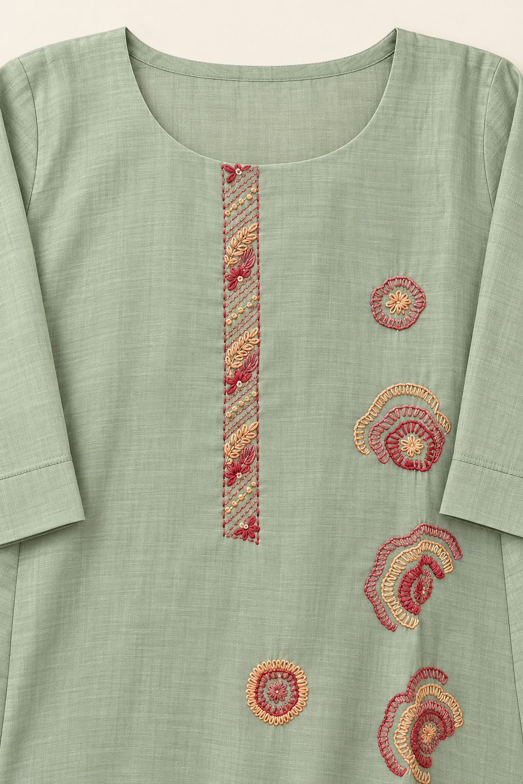 Sage Green Embroidered Kurta Set