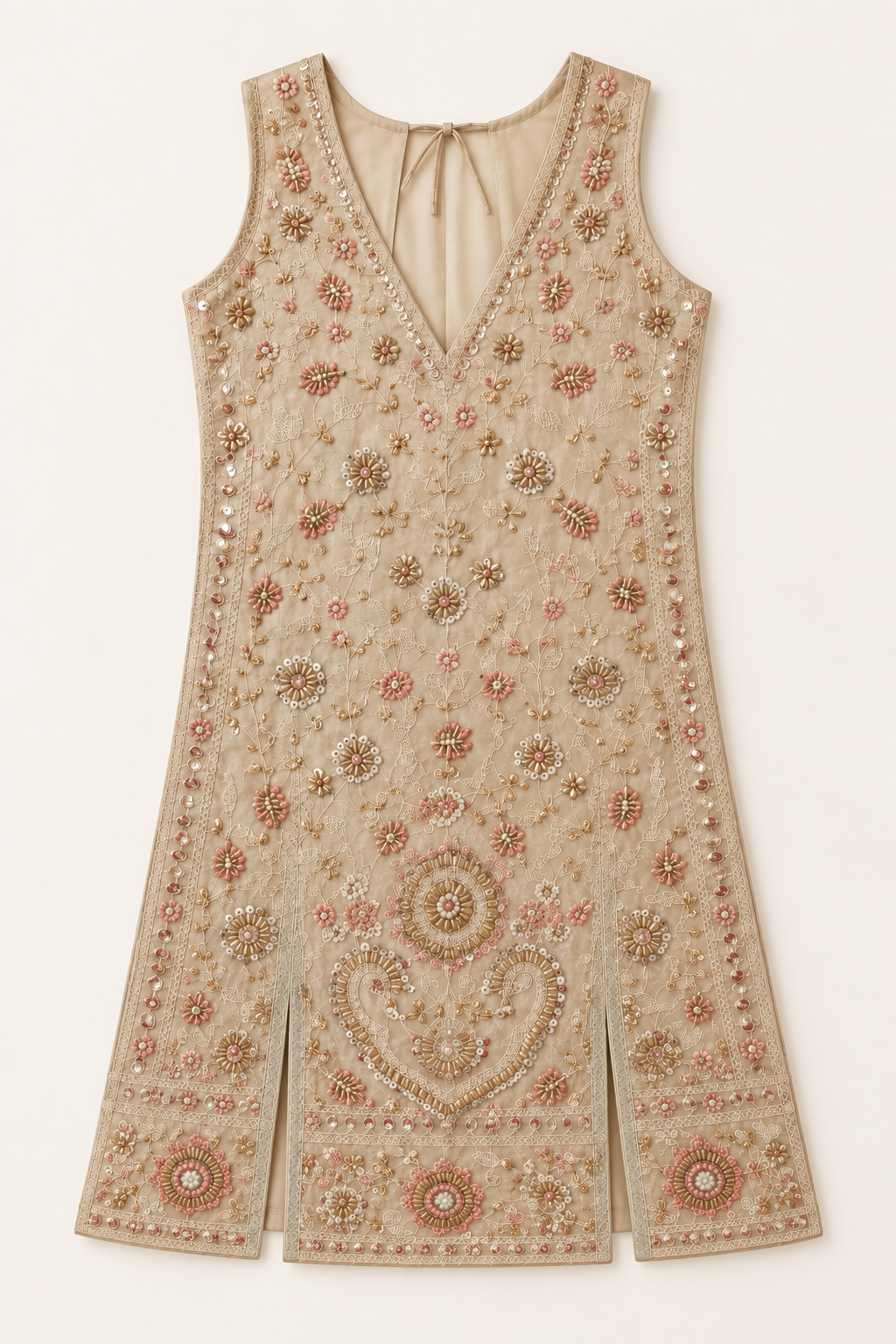 Ivory Floral Embroidered Kurta Suit Set